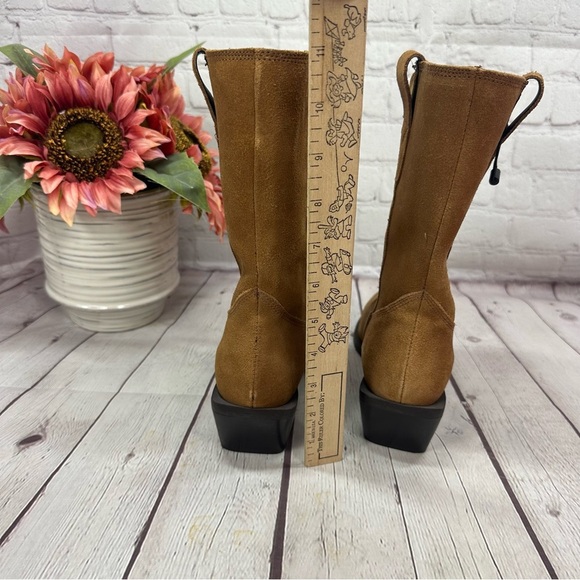 NWT no box BIANCO camel Brown Suede Western Ankle Boots sz 36 EU - Picture 4 of 12